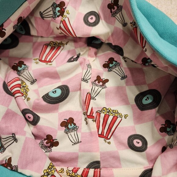 Loungefly Disney Mickey and Minnie Date Night Diner Jukebox Hoodie Unisex XL NEW - Picture 5 of 13